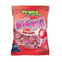 Pirulito chiclete Big Big morango 50x1