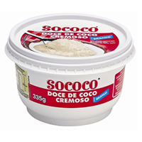 Doce de coco cremoso branco Sococo 335g