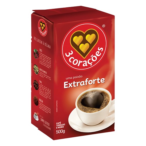 Café extra forte a vácuo 3 Corações 500g