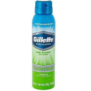 Desodorante aerosol sem cheiro Gillette Endurance 150ml.