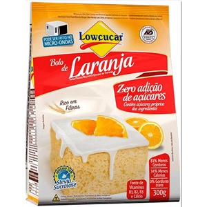 Mistura para bolo de laranja zero açúcar Lowçucar 300g.