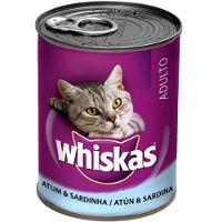 Alimento Whiskas atum e sardinha lata 340g.