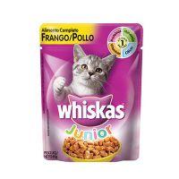 Alimento Whiskas junior filhotes frango sachê 85g.