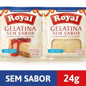 Gelatina sem sabor incolor Royal 48g. Gelatina sem sabor incolor Royal 48g.