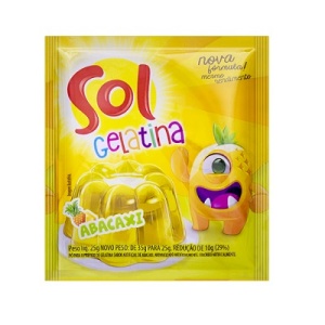 Gelatina Sol abacaxi 25g.