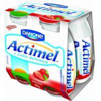 Leite fermentado Danone Actimel morango (pack c/ 6 unid.) 600g.