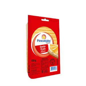 Queijo prato fatiado Piracanjuba 150g.