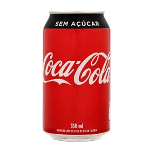 Coca Cola sem açúcar lata 350ml.