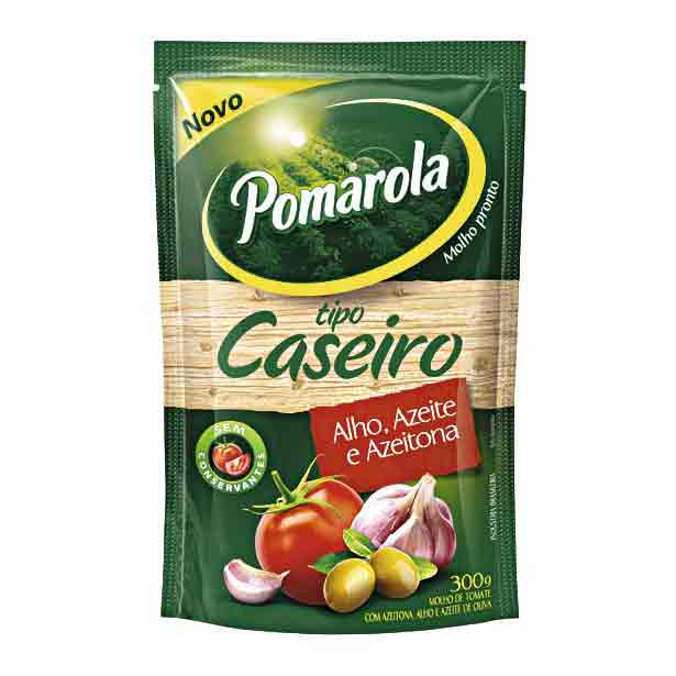 Molho de tomate allho, sal e cebolinha sachê Pomarola 340g