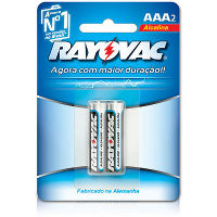 Pilha alcalina palito AAA  Rayovac 2x1