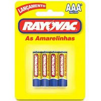 Pilha palito AAA (amarelinhas) Rayovac 4x1 