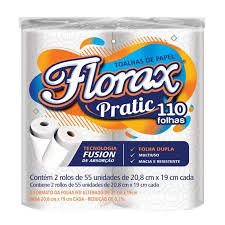 Papel toalha  Florax (Notável)  2 rolos com 50 folhas 20x20 cm