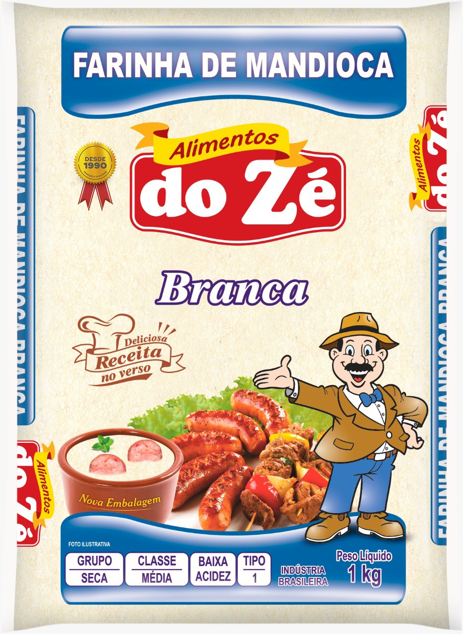 Farinha branca média de mandioca do zÉ 1kg.