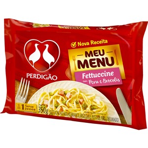 Fettuccine com peru e brócolis Meu Menu Perdigão 300g.   