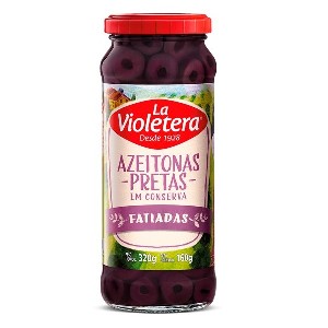 Azeitona preta fatiada vidro La Violetera 200g