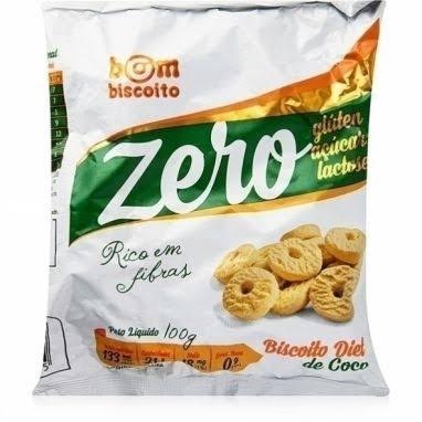 Biscoito Zero Açúcar sabor coco Bom Biscoito 100g