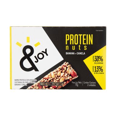 Barra de proteina de soja nuts banana e canela 2x35g &Joy 