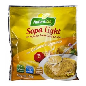 Sopa light de proteina de soja c/ galinha e legumes Natural Life 100g