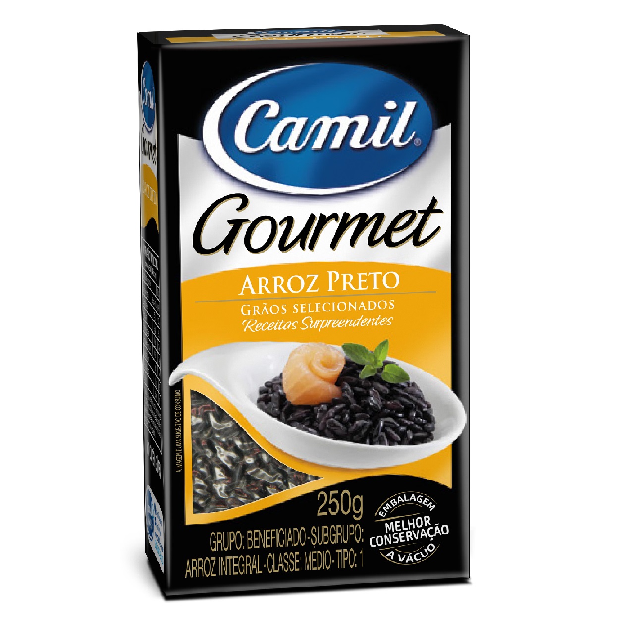 Arroz integral preto Gourmet Camil 250g