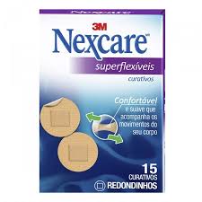 Curativos redondos e flexíveis para joelhos e cotovelos Nexcare 15x1 