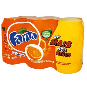 Fanta Laranja lata 350ml. (pacote c 6 unid.) 