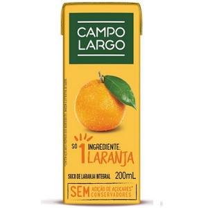 Suco integral de laranja Campo Largo 200ml