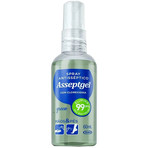 Álcool em gel spray Asseptgel antisséptico Azulim 60ml (esp)