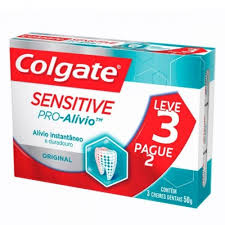 Creme dental pro-alvio sensitive original Colgate 50g (pacote c/ 3 de 50g)