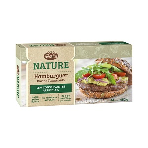 Hambúrguer bovino temperado Nature Seara Caixa 452g