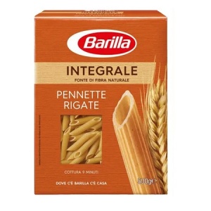 Massa italiana integral Penette Rigate Barill 500g.