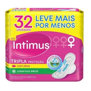 Absorvente Intimus gel Tripla Proteção com abas cobertura seca 32x1