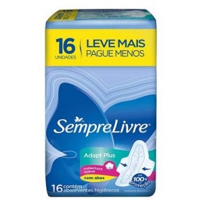 Absorvente Sempre Livre Adapt plus com abas 16x1