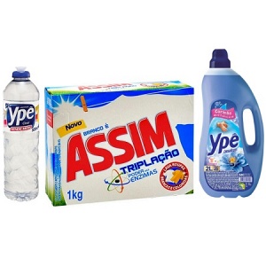 Kit 3x1 Nata III - Amaciante Ypê Aconchego 2L + 1 Sbão pó Assim 1Kg + 1 Deterg liq clear Ypê  500ml