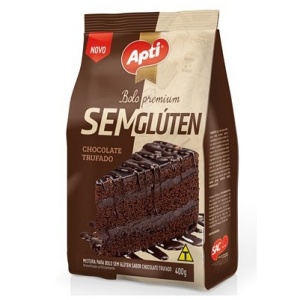 Mistura para bolo Apti chocolate sem glúten 400g 