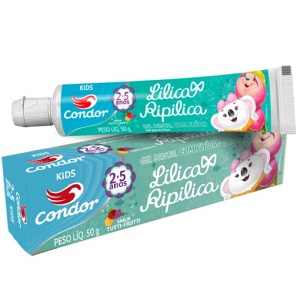 Gel dental com flúor Kids Lilica Ripilica Condor 50g