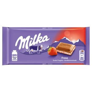 Chocolate morango com iogurte Milka 100g 