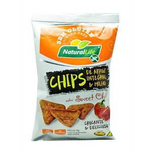 Chips de arroz integral e milho sweet chili sem glúten Natural Life 70g