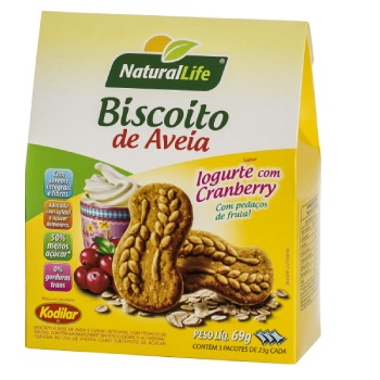 Biscoito de aveia sabor iogurte com cranberry Natural Life 69g