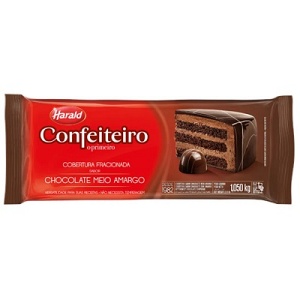Cobertura chocolate meio amargo Confeiteiro Harald 1,05kg