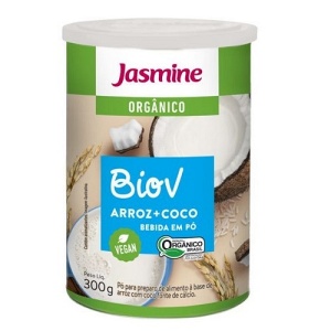 Bebida de arroz orgânico e coco em pó BioV Jasmine 300g