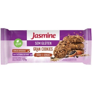 Gran Cookies sem glúten cacau e cereais Jasmine 120g