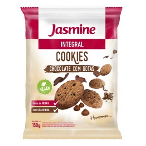 Cookies integrais chocolate com gotas jasmine 150g 