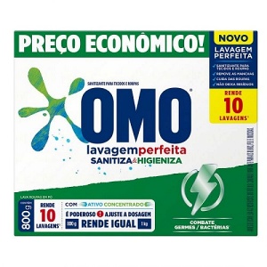 Sabão em pó Omo lavagem perfeita Sanitiza & Higieniza 800g