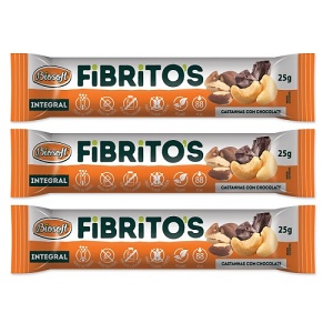 Fibritos integral sabor castanhas com chocolate Biosoft 75g