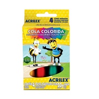 Cola colorida Acrilex (4 unidades)