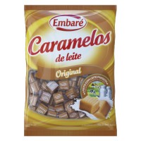 Bala caramelo de leite sabor baunilha Embaré pacote com 660g