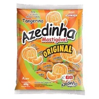 Bala mastigável azedinha original sabor tangerina pacote com 120 unidades