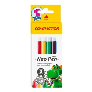 Caneta hidrográfica  Neo Pen Mirim Compactor 6 cores