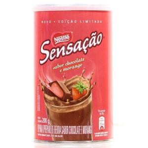 Achocolatado em pó sabor chocolate e morango Sensação Nestlé 200g