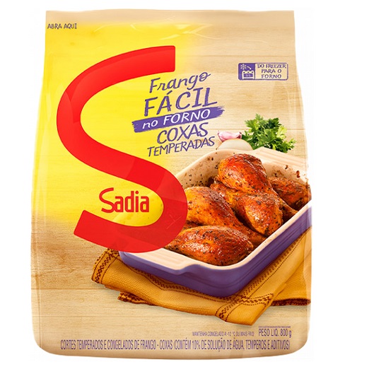 Coxa de Frango Congelado e Temperado Sadia Fácil 800g